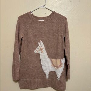 LC Lauren Conrad Brown Sweater with Llama Motif